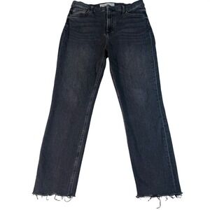 Frank & Eileen Derry‎ Jeans Womens 31 Black Wash Straight Leg High Rise Raw Hem